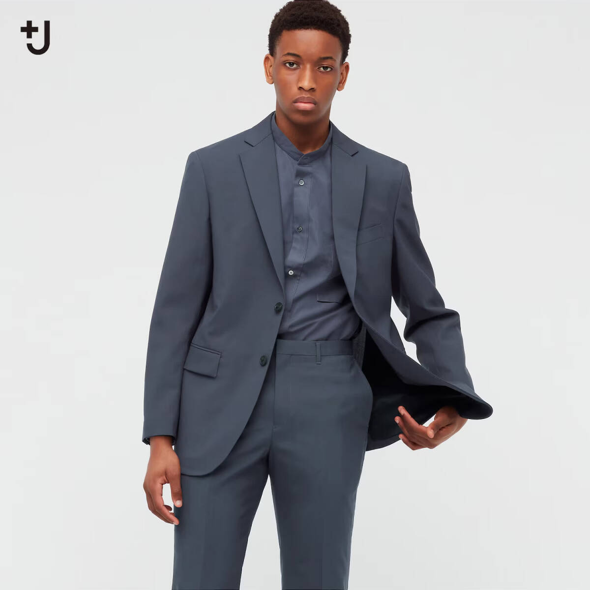 極美品 +J JIL SANDER UNIQLO 2021S/Sウールテーラードジャケット M ダークグレー ユニクロジルサンダープラスジェイメンズスーツニッケ拍卖