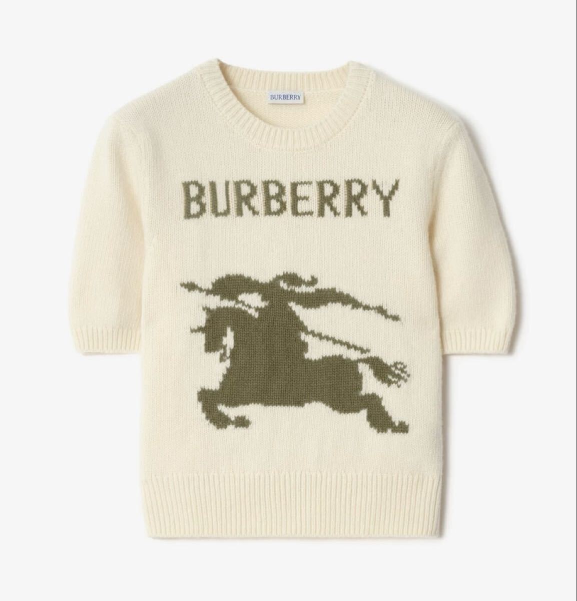 【送料無料】【現行定価約18万】【極美品】BURBERRY バーバリー EKD ウールカシミヤトップ 半袖 ニット セーター ロゴ ホースマーク拍卖