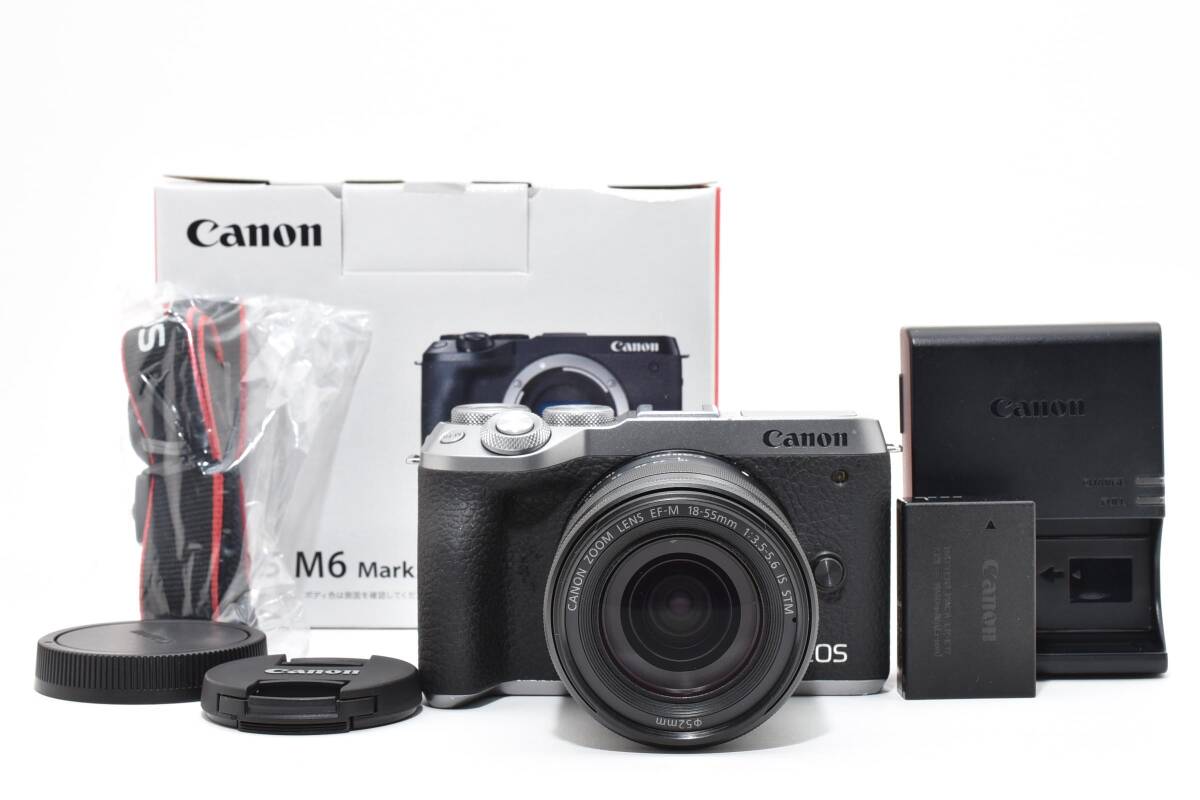 Canon キヤノン EOS M6 Mark II ミラーレスカメラ EF-M 18-55mm F3.5-5.6 IS STM 箱付 動作確認済拍卖