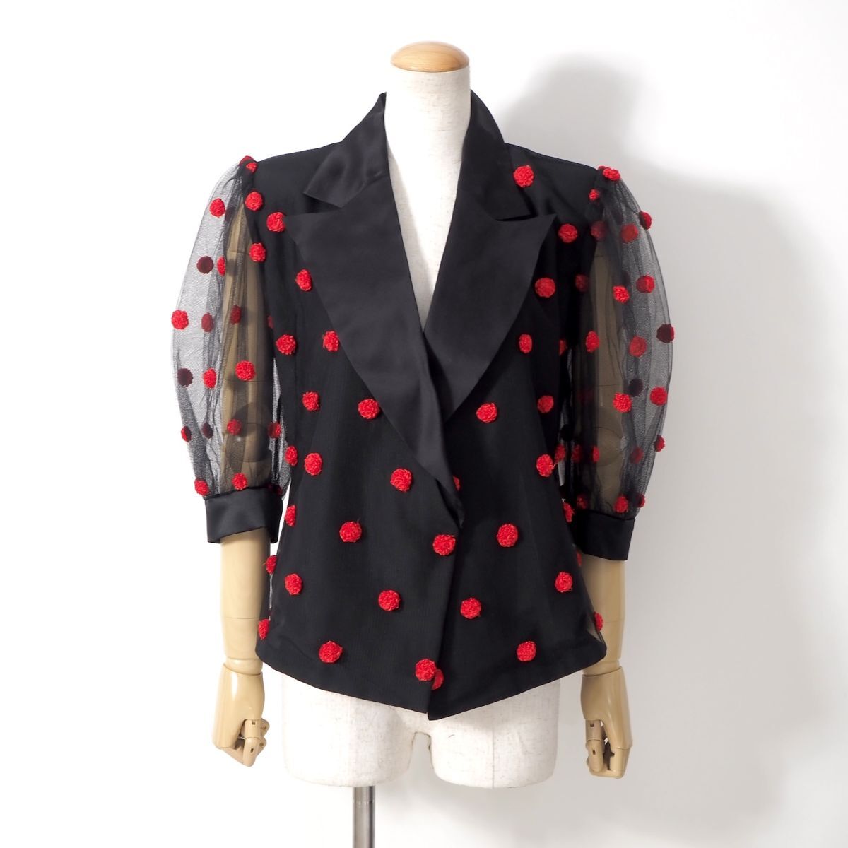 【美品】 ジバンシー GIVENCHY ヴィンテージ シースルー ジャケット ブラック 10 レディース 正規品 5-YL020拍卖