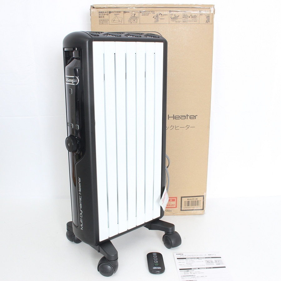 【美品】デロンギ マルチダイナミックヒーター MDHU09-BK 6~8畳用 ゼロ風暖房 ピュアホワイト+マットブラック DeLonghi 本体拍卖