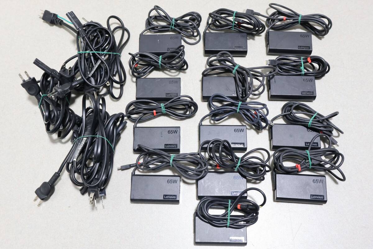 A2817 & 13個セット【動作品/通電確認済】Lenovo純正 65W 15V 3A USB TYPE-C ACアダプター ADLX65YSCC2A ×12個/ADLX65YSDC3A×1個拍卖