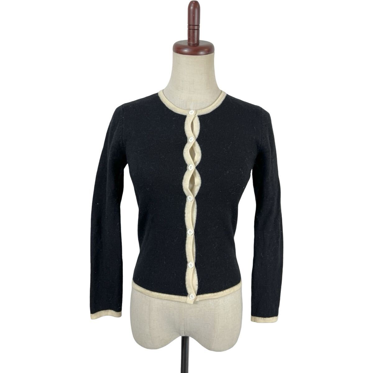 vintage courreges ヴィンテージ クレージュ レディース モノトーン ニットカーディガン 38拍卖