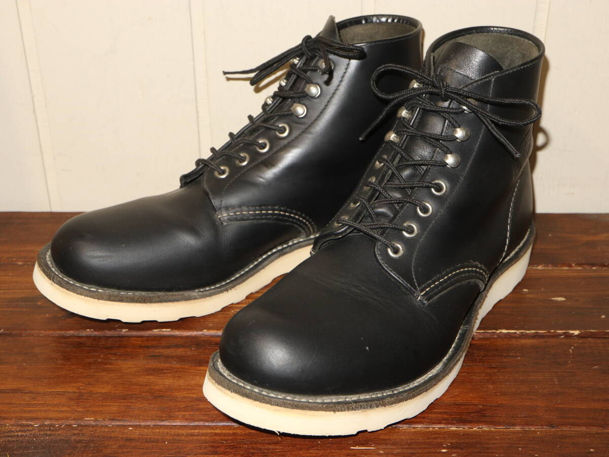 良好 2009年製 2ndモデル REDWING レッドウィング 8165 ラウンドトゥ ブラッククローム 9.5D 27.5㎝ / RED WING レッドウイング拍卖