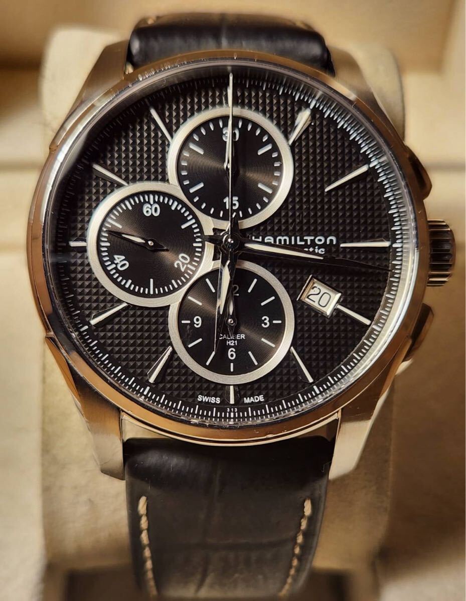送料込み Hamilton Jazzmaster Auto Chrono ハミルトン ジャズマスター アレクサンドレ ガナック 自動巻き カーキ khaki 腕時計拍卖