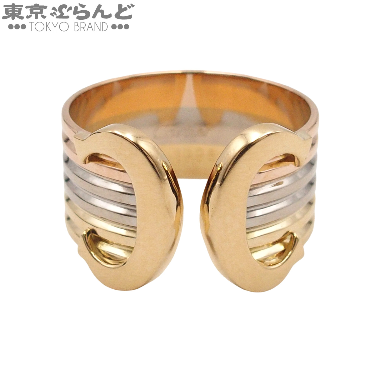 101846195 カルティエ CARTIER 2C ラージ スリーカラーゴールド K18YG K18WG K18PG 15.5号相当 57 リング・指輪 ユニセックス 仕上済拍卖
