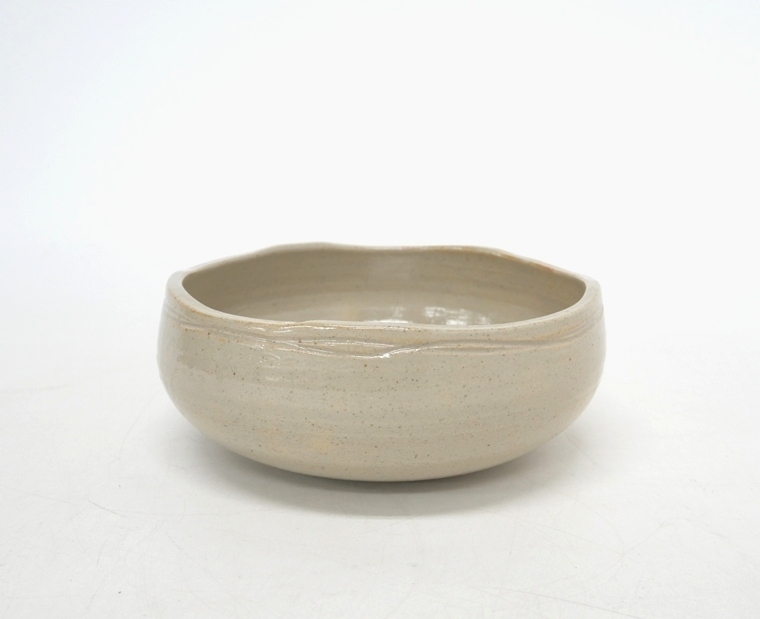 S886Sちょる【伝統工芸品】萩焼 田原陶兵衛造 菓子鉢 丸形鉢 陶印有り 径約17×高さ7.5cm 人気陶芸作家 萩の七化け 状態良好品 拍卖