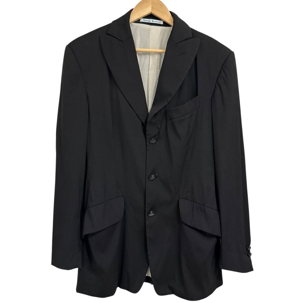 良品 99SS Vivienne Westwood MAN ヴィヴィアンウエストウッドマン オーブボタン テーラードジャケット 44 ブラック拍卖