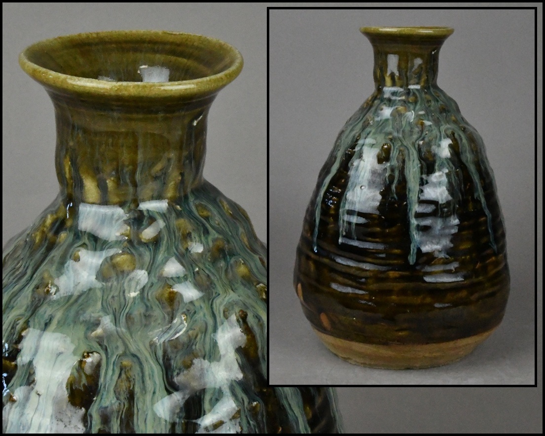 【ACT】時代物 古唐津 朝鮮唐津 大徳利 花瓶 花入 飾壷 古美術品 高さ28cm A8-0116-28拍卖