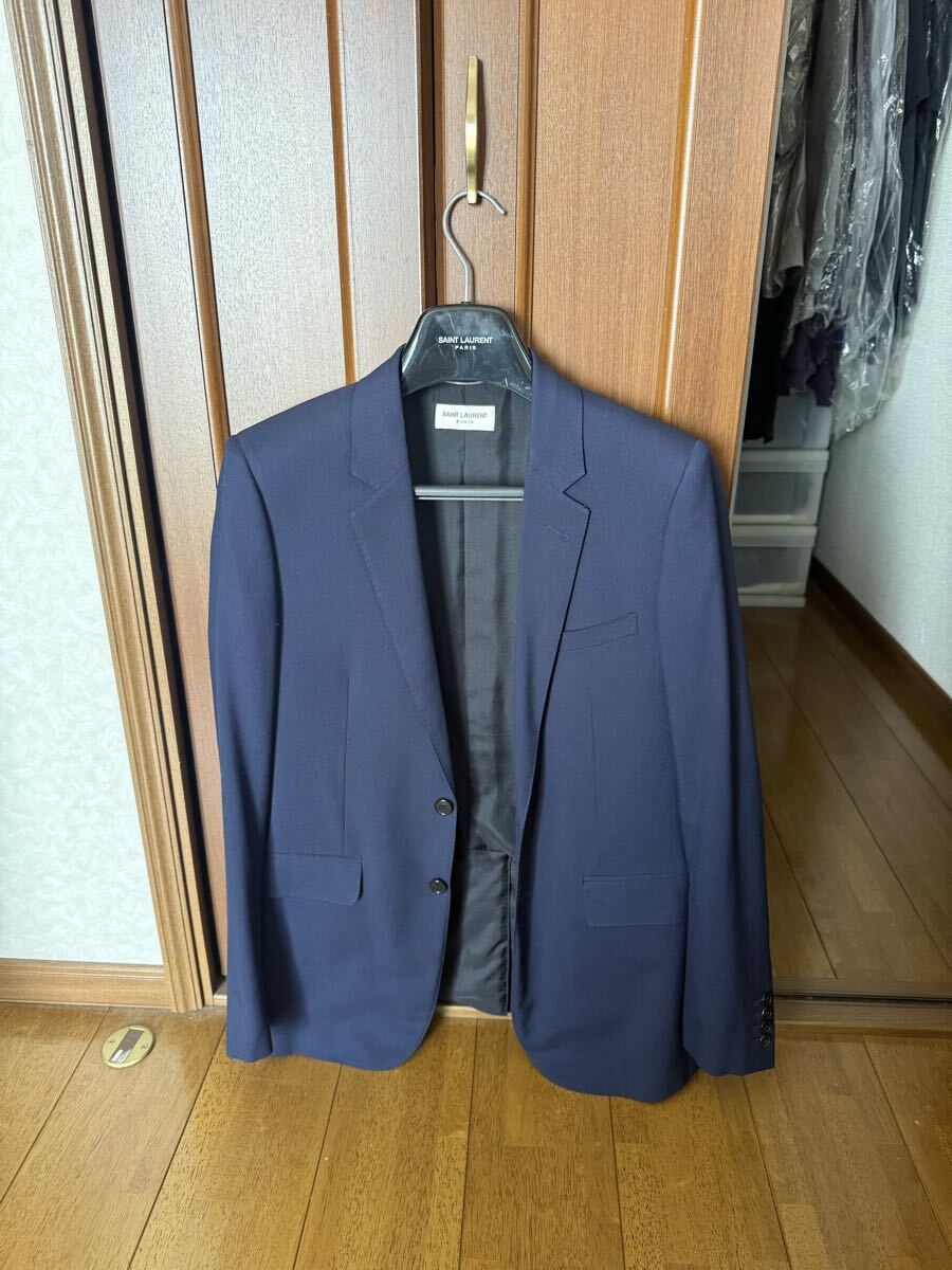 美品 SAINT LAURENT PARIS スーツ ウールセットアップ ネイビー拍卖