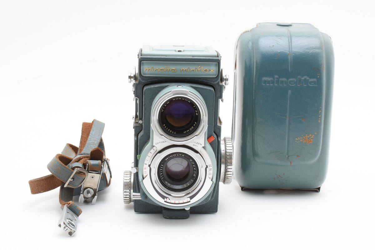 ★良品★ ミノルタ MINOLTA MINIFLEX ROKKOR F3.5 60M (二眼レフカメラ) ★ L46#7626拍卖