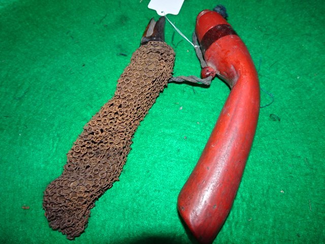 火縄銃 火薬入れと鎖で補強した弾入れ 2拍卖
