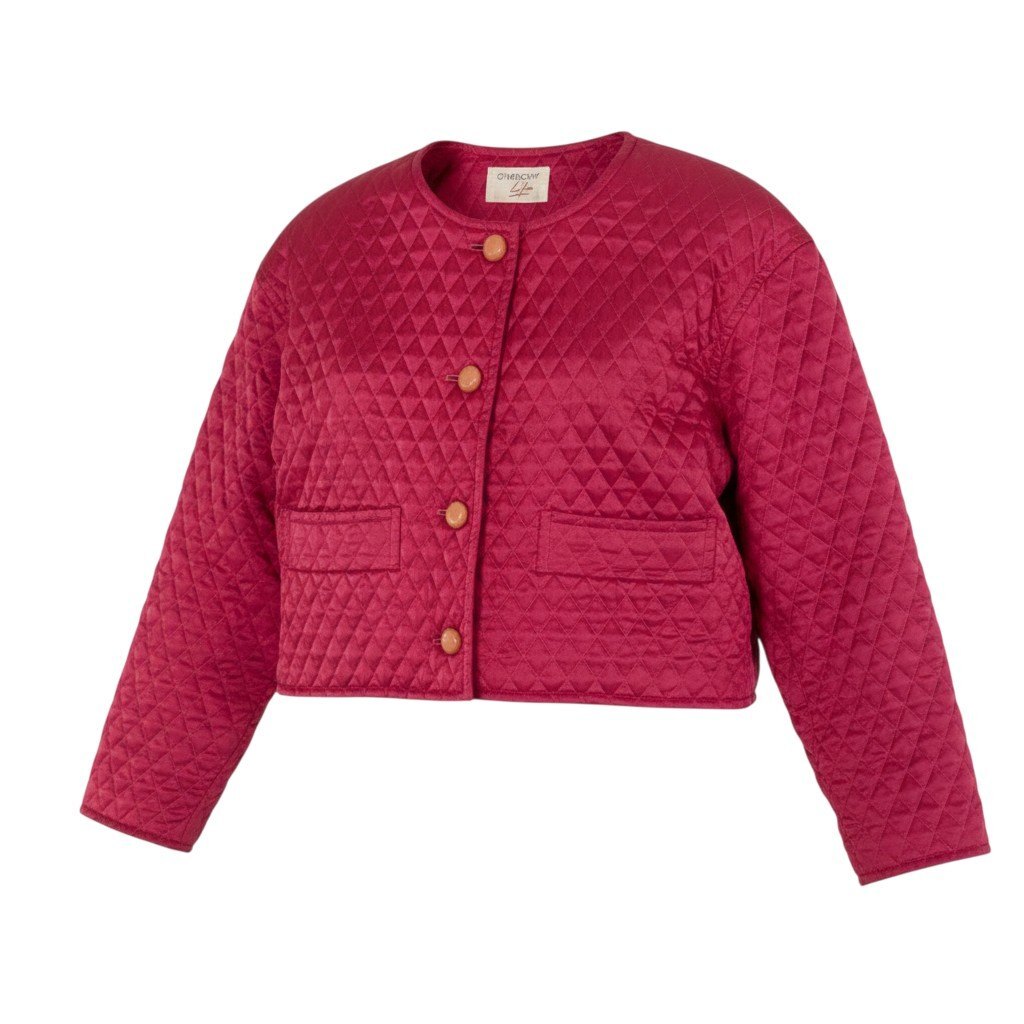 Eb11 GIVENCHY ジバンシィ ヴィンテージ ノーカラーキルティングジャケット ショート丈ジャケット アウター ピンク レディース 女性用k02i拍卖