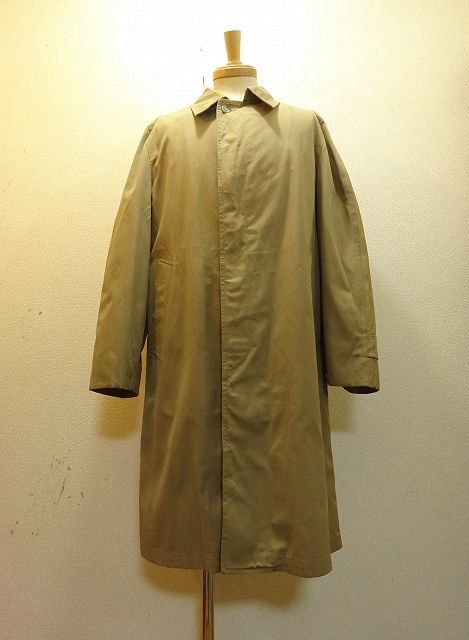 LONDON FOG ロンドンフォグ ライナーなし ステンカラーコート ロング 比翼 (38) カーキ拍卖