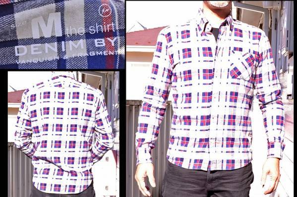 【 DENIM BY vanquish&FRAGMENT 】 ★ チェックシャツ ★検 藤原ヒロシ ★拍卖