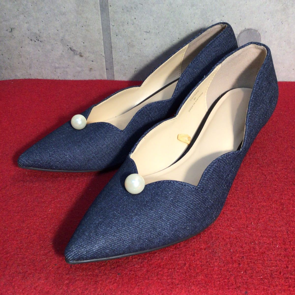 【売り切り!送料無料!】A-41 パンプス/デニム生地/23.5cm!箱なし!激安!拍卖