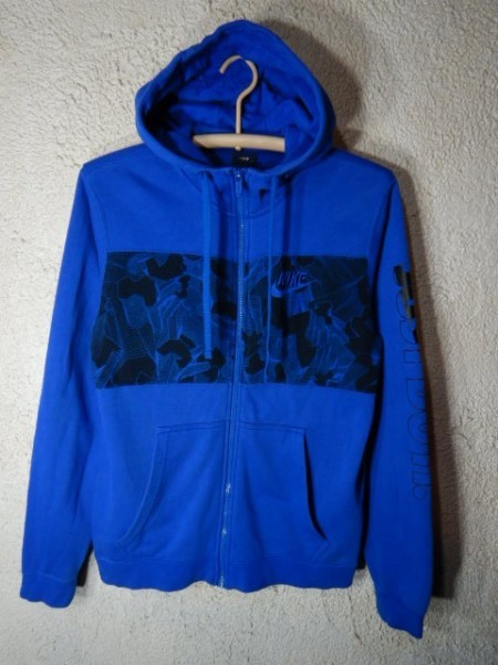 n7636 NIKE ナイキ ジップ スウェット パーカー 切替 幾何学 デザイン 紺タグ just do it 人気拍卖