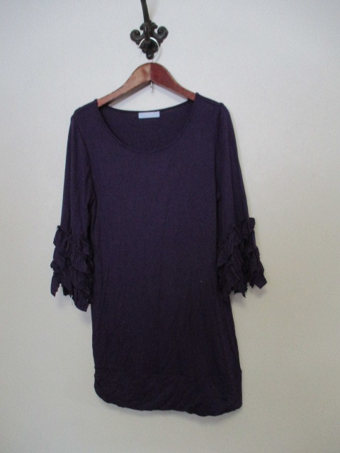 FREESSHOPフリーズショップ紫袖フリルカットチュニック(USED)20421②)拍卖