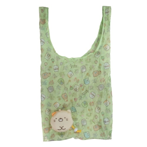 ◎新品 すみっコぐらし ボール型ショッピングバッグ ねこ グリーン エコバッグ拍卖