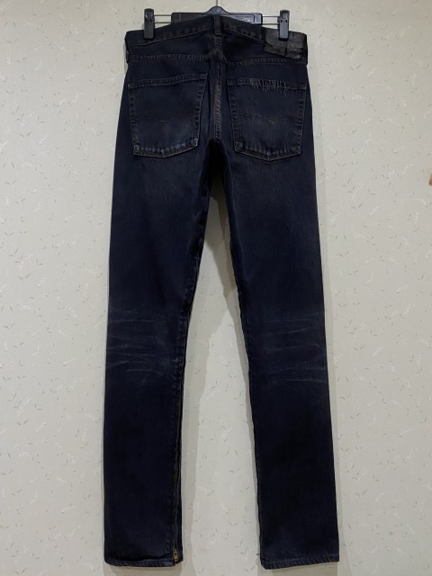 ※LEVI'S リーバイス LVC 66501 セルビッチ Big-E ジップ加工デニムパンツ 未裾直 日本製 ブラック 32 BJBA.B拍卖