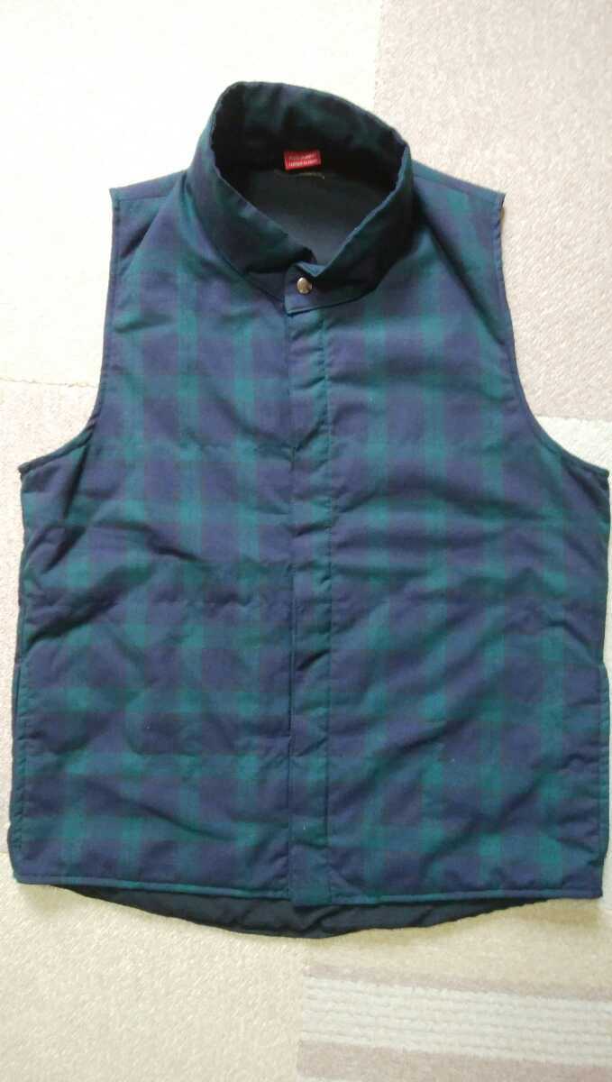 CIAO PANIC(チャオパニック) タータンチェック中綿入りベスト カラー:グリーン系 表示サイズ:LARGE拍卖