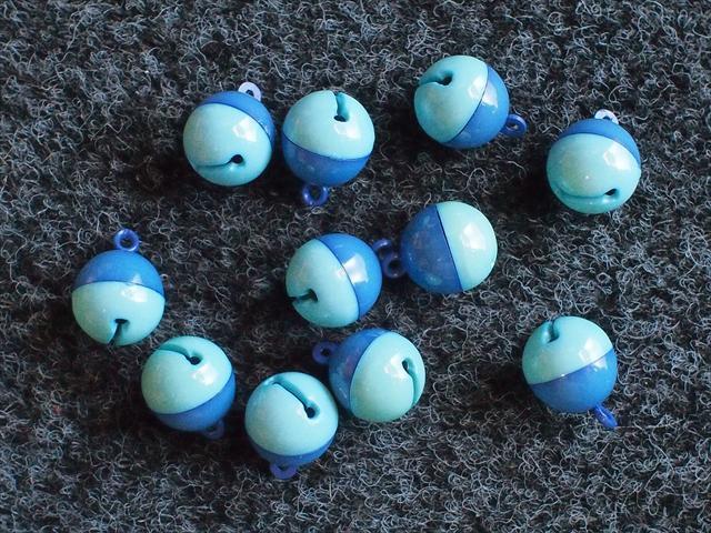 レトロビンテージ手芸雑貨ボタン*鈴みたいなボタン・Φ13㎜・ブルー・11個セット☆パーツ素材リメイク拍卖