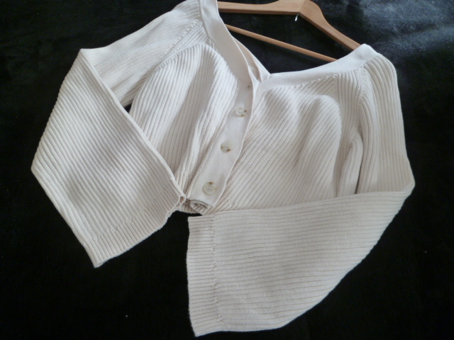 W closet/ダブルクローゼット△アイボリー両Vネック縦リブ2WAY使いヘンリーニットカーディガン/ウェアーズ長袖トップスセクシー△② 212拍卖