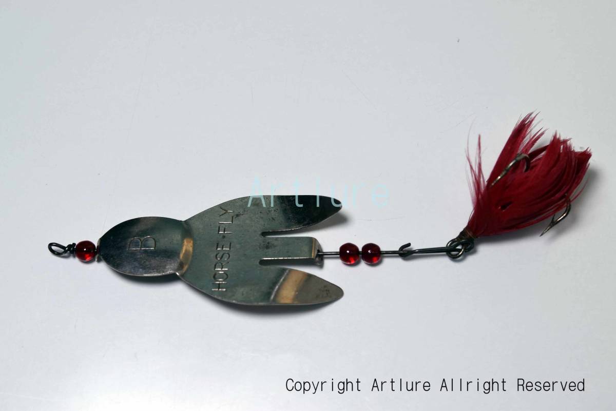 HOSE FLY BRAINERD C1938年,WI,USA,VINTAGE SPINNER,OLD LURE,NAME ON BODY,SIZE B,SPINNER 6CM,全長12.5CM(#ZA50-19)拍卖