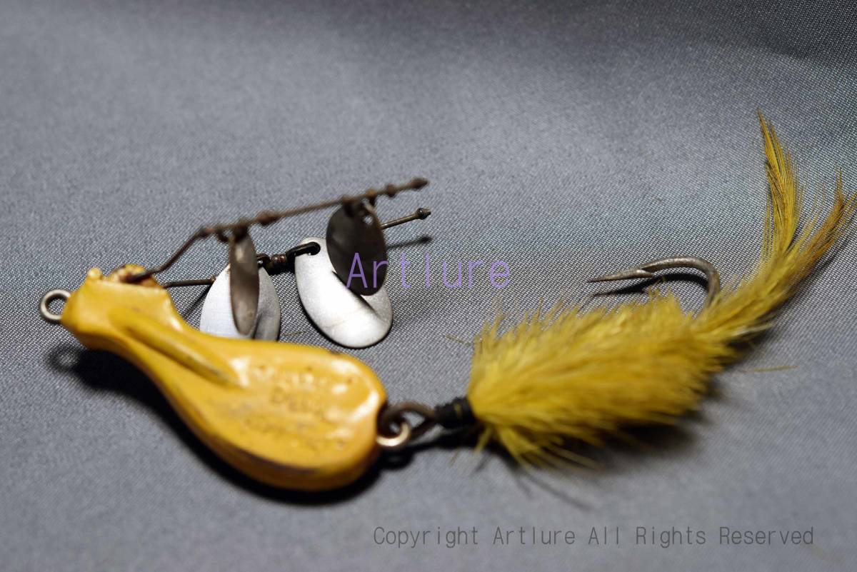 JACK'S DUAL SPINNER,VINTAGE SPINNER,OK,USA,JACK'S TACKLE MFG.CO,.C1938,RARE LURE,NAME ON BODY,BODY5CM(#5736-16)拍卖