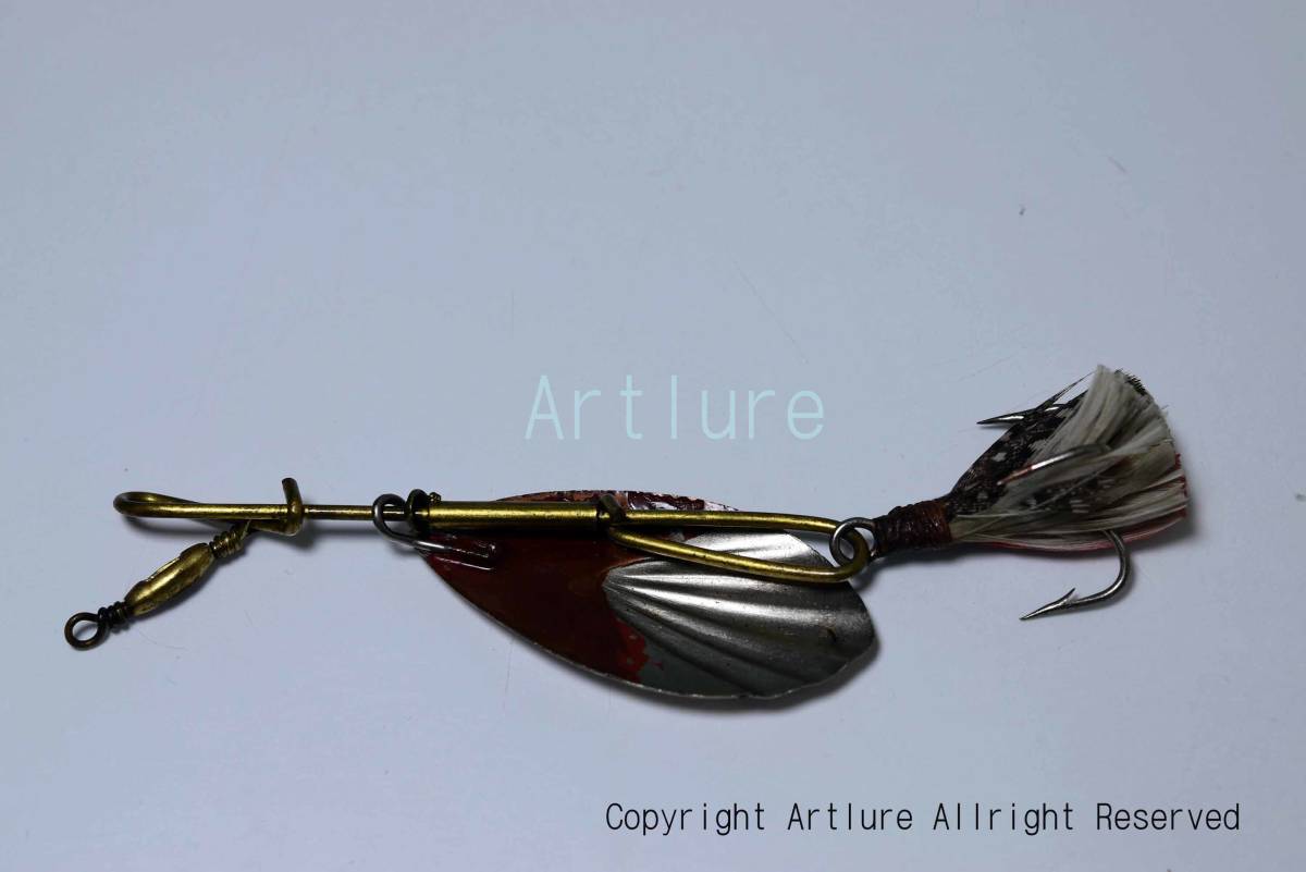 HEDRYX,A,B. FLUTED SPINNER.C1980年,VINTAGE SIINNER,OLD LURE,RARE,全長10CM、NAME ON BODY SIZE NO 4 3/4,(#ZA51-18拍卖
