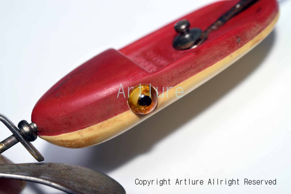 ORIENTAL WIGGLER 3, AL FOSS C1919年、蒐集家向け、VINTAGE LURE,GLASS EYE(CRACKED)PAT.(#7115-18)拍卖