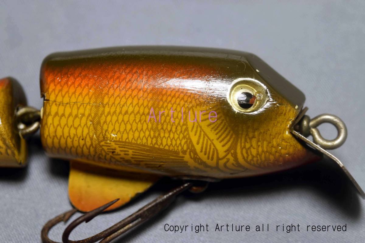 C1937年 FISHER BAIT GLASS EYE 超細密パターン、shakespear william co,MI USA NAME ON RIP,(36719-263)拍卖
