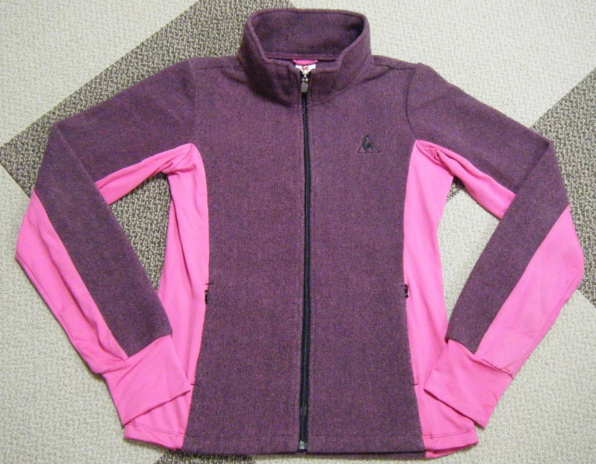 ルコック lecoq アウトドア用防寒フリースジャケット・ミドラー ピンク系 サイズ M ハイネック/フルジップ 撥水/防風/ストレッチ機能拍卖