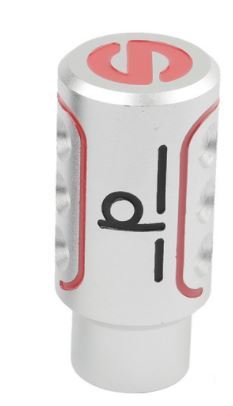 最新の自動手動で aluninum ヘッドギアシフトノブギアスティックヘッドメタルギアレバーギアスティックシフトノブ銀赤黒拍卖