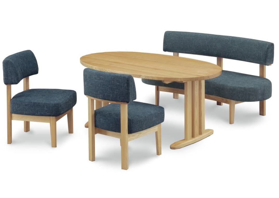 MZCB-N4 ダイニングセット テーブル180+ベンチ+チェア2脚 ブルー拍卖