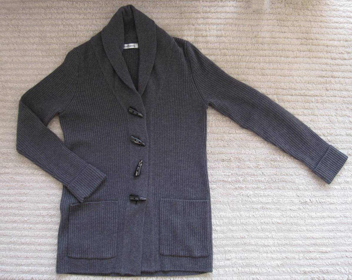 美品★NEW YORKER ニューヨーカー ウール カーディガン ニット ジャケット★Mサイズ グレー拍卖