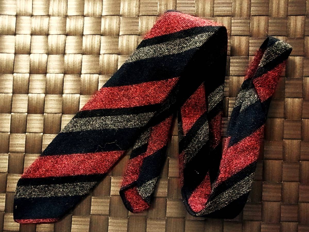 yW1387高級 ウール 生地 美品イングランドのネクタイ●拍卖