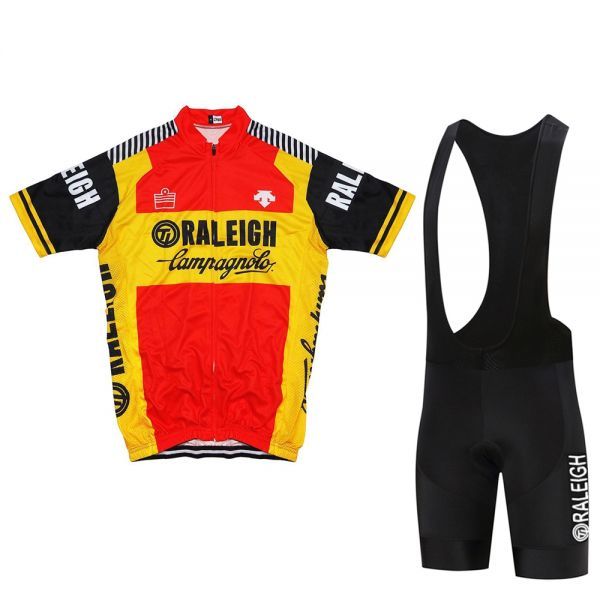 新品 レトロデザイン 上下セット No44 Lサイズ オランダ サイクルジャージ ウェア 半袖 メンズ サイクリング MTB ロードバイク 自転車拍卖