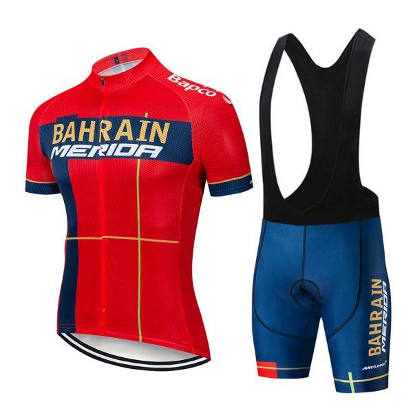 新品 サイクルジャージ 上下セット No96 Sサイズ バーレーン フルジップ ウェア 半袖 メンズ サイクリング MTB 自転車 ロードバイク拍卖