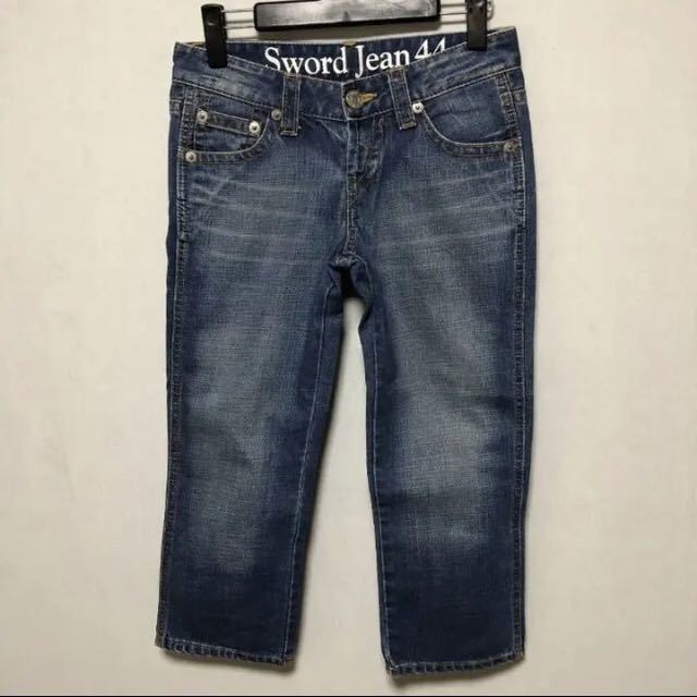 Swordfish ソードフィッシュ USED加工 半端丈 クロップド デニム ジーンズ w25 管理A345拍卖