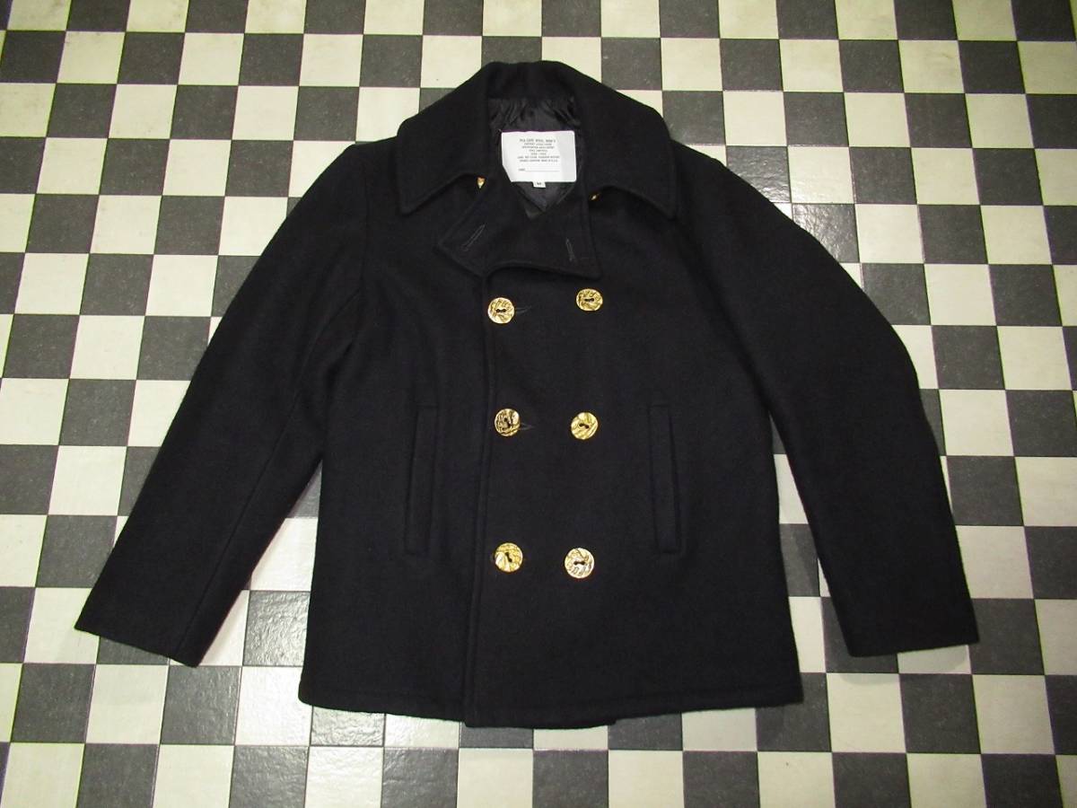 ★デイトナ★良品 USA製 黒 M 中綿入ウールピーコート 裏キルティング拍卖