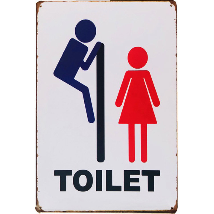A260 メタル サイン ブリキ 看板 金属 製 プレート おしゃれ おもしろ 雑貨 景品 ノベルティ 店 ピクト トイレ 男 女【E】拍卖