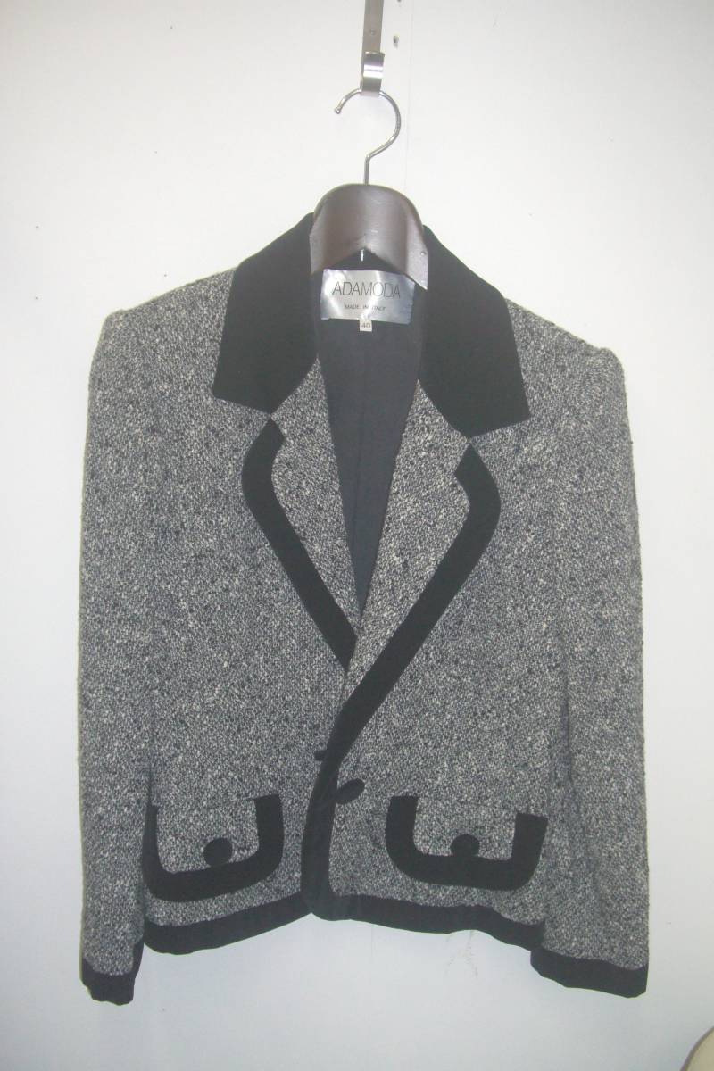 ADAMODA(イタリヤ製)ベルベット/ジャケット☆サイズ40拍卖