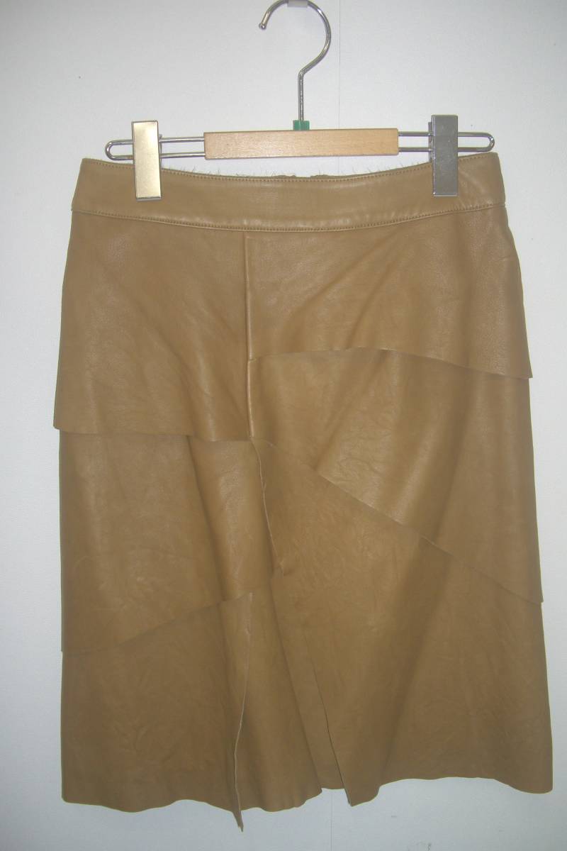LINEA SUTIL(リニア スティル/ミストラル) 羊革/切り替え/スカート☆サイズ38拍卖