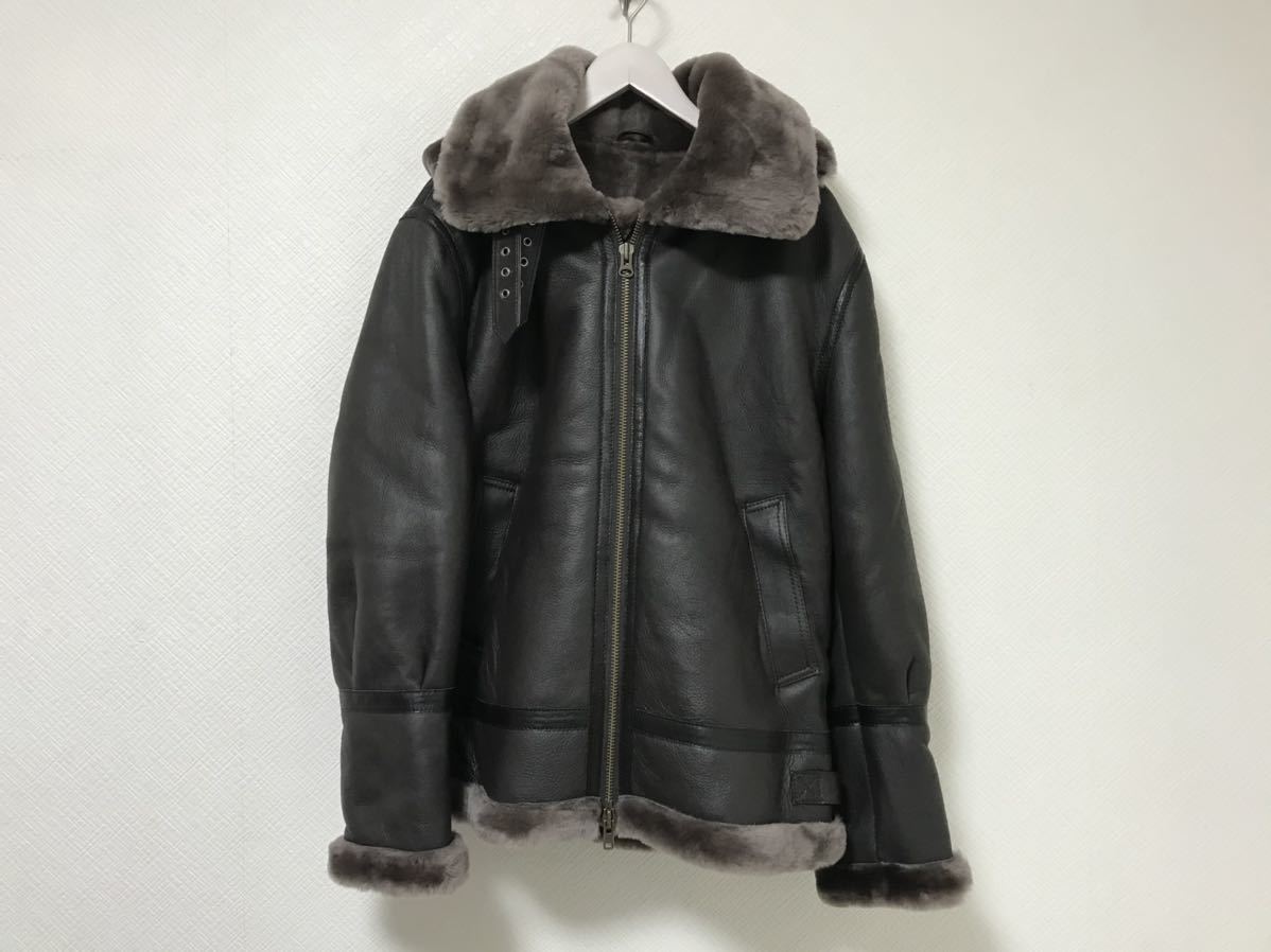 新品未使用本物リアル本革羊皮ラムレザー毛皮ファームートンコートパーカージャケット茶ブラウン2XL旅行トラベルメンズセレブレザー拍卖