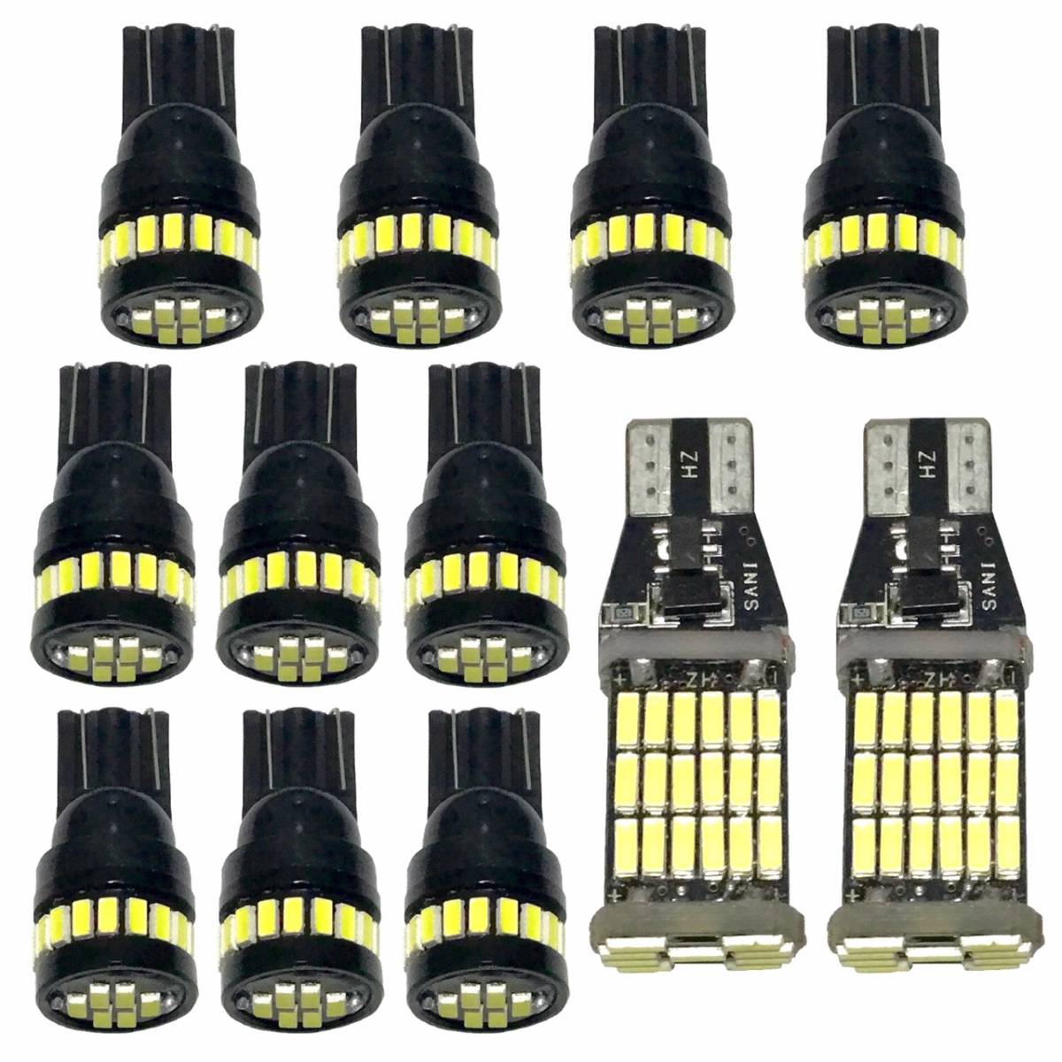 30系 ヴェルファイア 超豪華版 LED ルームランプセット バックランプ ウェッジ球 T10 T16 リバースライト ホワイト トヨタ拍卖