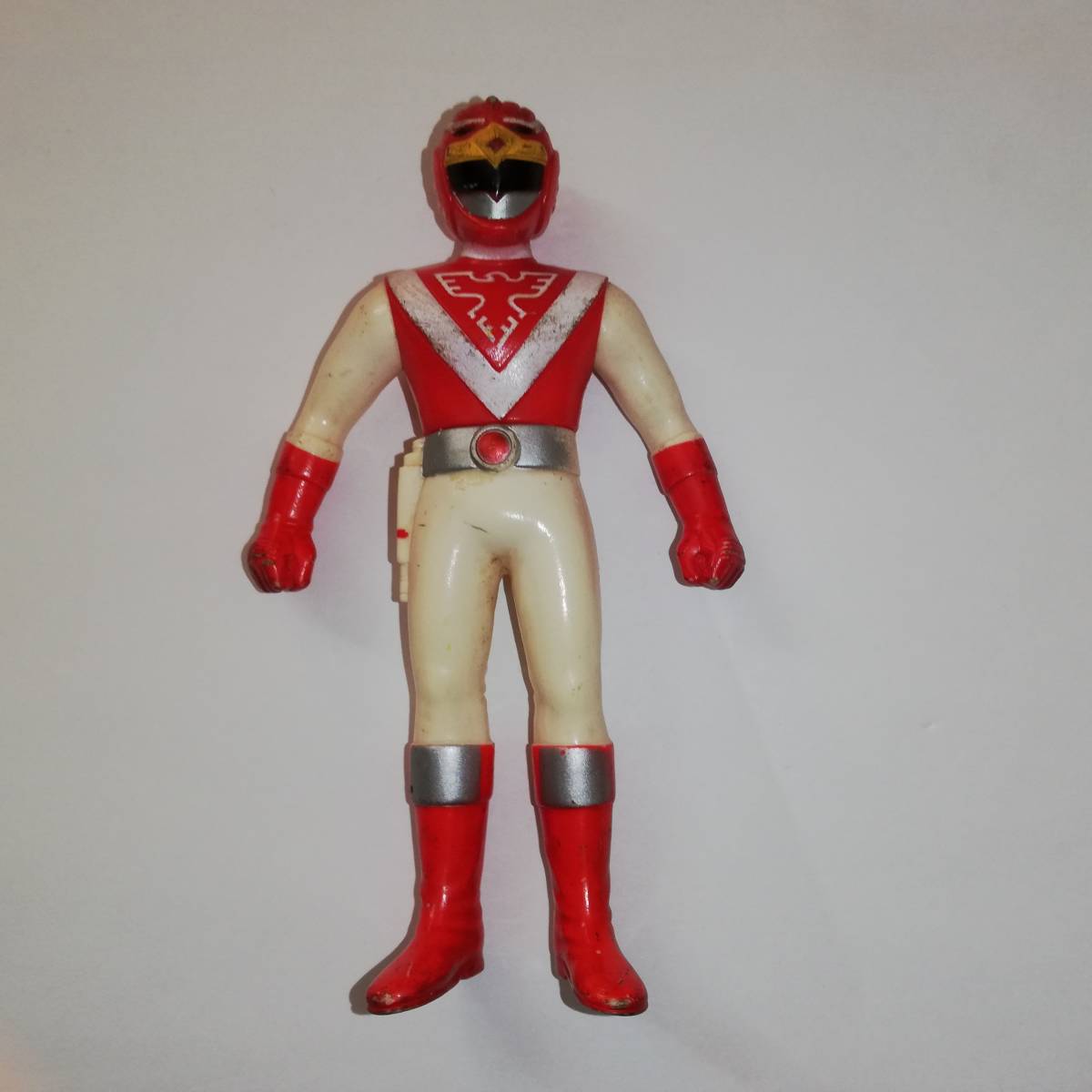 ◆超獣戦隊ライブマン ソフビ人形 レッドファルコン 1種 中古品 ◆縦約12センチ位拍卖