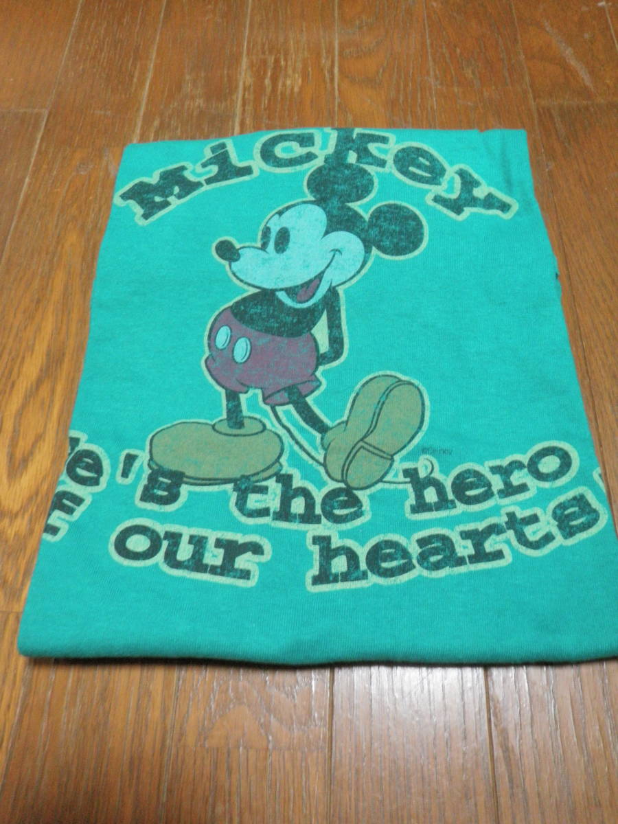 ディズニー ミッキーマウス Tシャツ レディース 綿100% M 緑拍卖
