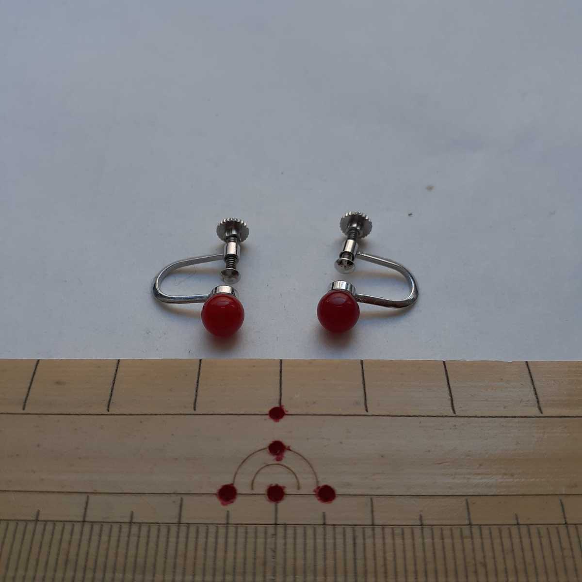 赤珊瑚 イヤリング トップ直径6mm拍卖