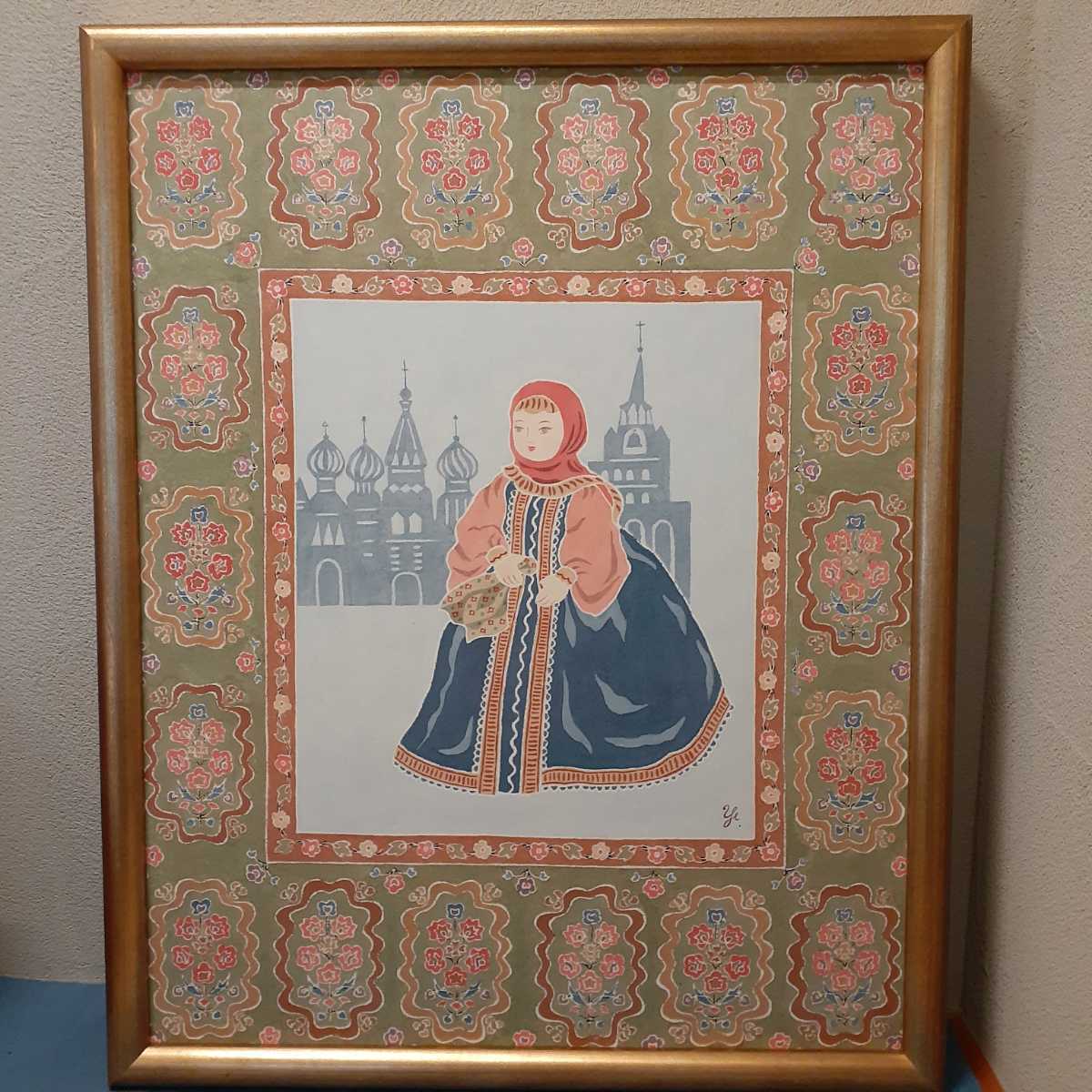 マトリョーシカ 版画 額装 作家物 約77.5cm×62.5cm×5cm拍卖